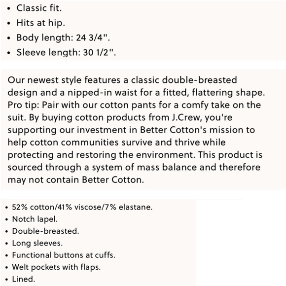 J.Crew Devon Blazer in Bi-stretch Cotton Blend Black Petite 00P NWT - Picture 7 of 8